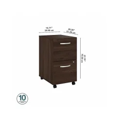 Bush Business Furniture Studio C 2-Drawer Mobile Vertical File Cabinet, Letter/Legal Size, Lockable, Black Walnut (SCF116BWSU)