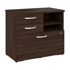 Bush Business Furniture Studio C Office Storage Cabinet with Drawers and Shelves, Black Walnut (SCF130BWSU)