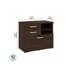Bush Business Furniture Studio C Office Storage Cabinet with Drawers and Shelves, Black Walnut (SCF130BWSU)