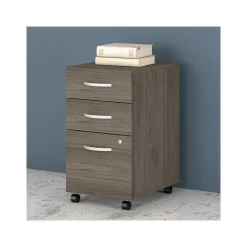 Bush Business Furniture Studio C 3-Drawer Mobile Vertical File Cabinet, Letter/Legal Size, Lockable, Modern Hickory (SCF216MHSU)