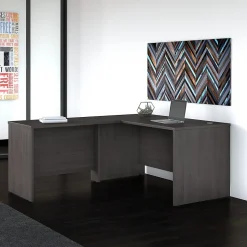 Bush Business Furniture Studio C 60"W L Shaped Desk with Return, Storm Gray (STC050SG)