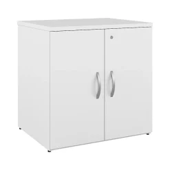 Bush Business Furniture Studio C 30" Storage Cabinet with 2 Shelves, White (SCS130WH)