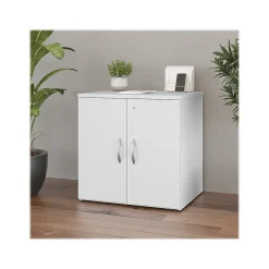 Bush Business Furniture Studio C 30" Storage Cabinet with 2 Shelves, White (SCS130WH)
