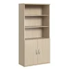Bush Business Furniture Studio C Tall 5 Shelf Bookcase with Doors, Natural Elm (STC015NE)