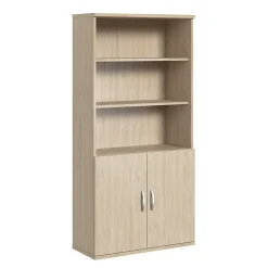 Bush Business Furniture Studio C Tall 5 Shelf Bookcase with Doors, Natural Elm (STC015NE)