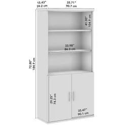 Bush Business Furniture Studio C Tall 5 Shelf Bookcase with Doors, Natural Elm (STC015NE)