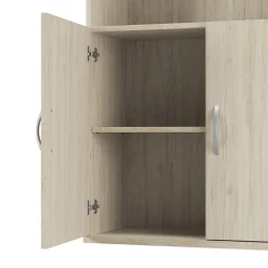 Bush Business Furniture Studio C Tall 5 Shelf Bookcase with Doors, Natural Elm (STC015NE)