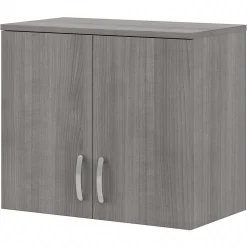 Bush Business Furniture Universal 24" Wall Cabinet with Doors and 2 Shelves, Platinum Gray (UNS428PG)