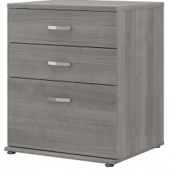 Bush Business Furniture Universal 34" Floor Storage Cabinet with Drawers, Platinum Gray (UNS328PG)