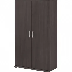 Bush Business Furniture Universal 62" Tall Storage Cabinet with Doors and 5 Shelves, Storm Gray (UNS136SGK)