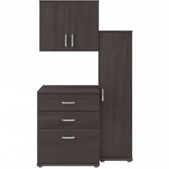 Bush Business Furniture Universal 62" 3-Piece Modular Storage Set with 5 Shelves, Storm Gray (UNS005SG)