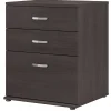 Bush Business Furniture Universal 34" Floor Storage Cabinet with 3 Drawers, Storm Gray (UNS328SG)
