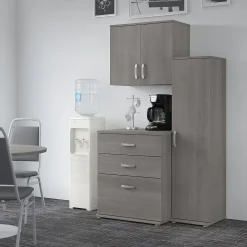 Bush Business Furniture Universal 62" 3-Piece Modular Storage Set with 5 Shelves, Platinum Gray (UNS005PG)