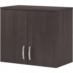 Bush Business Furniture Universal 24" Wall Cabinet with Doors and 2 Shelves, Storm Gray (UNS428SG)