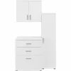 Bush Business Furniture Universal 62" 3-Piece Modular Storage Set with 5 Shelves, White (UNS005WH)