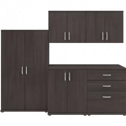 Bush Business Furniture Universal 62" 5-Piece Modular Storage Set with 11 Shelves, Storm Gray (UNS003SG)