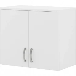 Bush Business Furniture Universal 24" Wall Cabinet with Doors and 2 Shelves, White (UNS428WH)