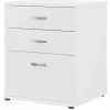 Bush Business Furniture Universal 34" Floor Storage Cabinet with 3 Drawers, White (UNS328WH)