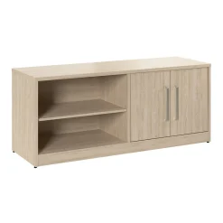 Bush Business Furniture Vista Low Storage Cabinet with Doors and Shelves, Natural Elm (VSS160NE)