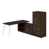 Bush Business Furniture Vista 72"W L Shaped Desk with Low Storage Cabinet and Wardrobe, Black Walnut (VST009BW)