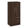 Bush Business Furniture Vista Wardrobe Cabinet with Drawers, Black Walnut (VSS130BWK)