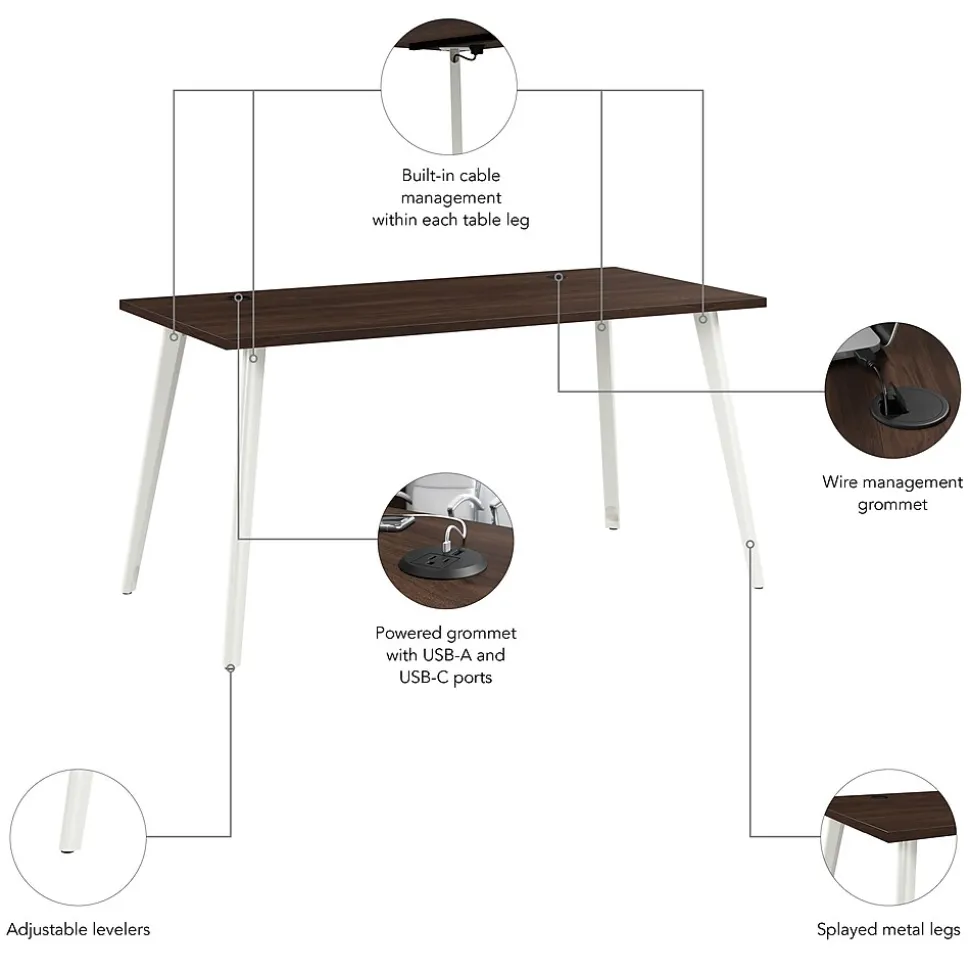 Bush Business Furniture Vista 60"W Computer Desk, Black Walnut (VSD160BW)