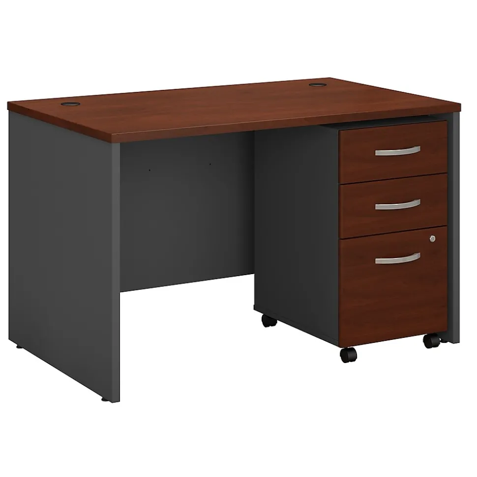 Bush Business Furniture Westfield 48W x 30D Office Desk w/ Mobile File Cabinet, Hansen Cherry (SRC048HCSU)