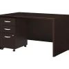 Bush Business Furniture Westfield 48W Desk with Pre-Assembled 3Dwr Mobile Pedestal, Mocha Cherry