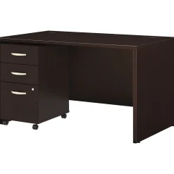 Bush Business Furniture Westfield 48W Desk with Pre-Assembled 3Dwr Mobile Pedestal, Mocha Cherry