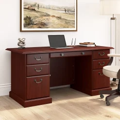 Bush Business Furniture 66"W Arlington Executive Desk with Drawers, Harvest Cherry (WC65566-03K)