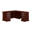 Bush Business Furniture 66"W Arlington L Shaped Desk with Drawers and Keyboard Tray, Harvest Cherry (WC65570-03K)