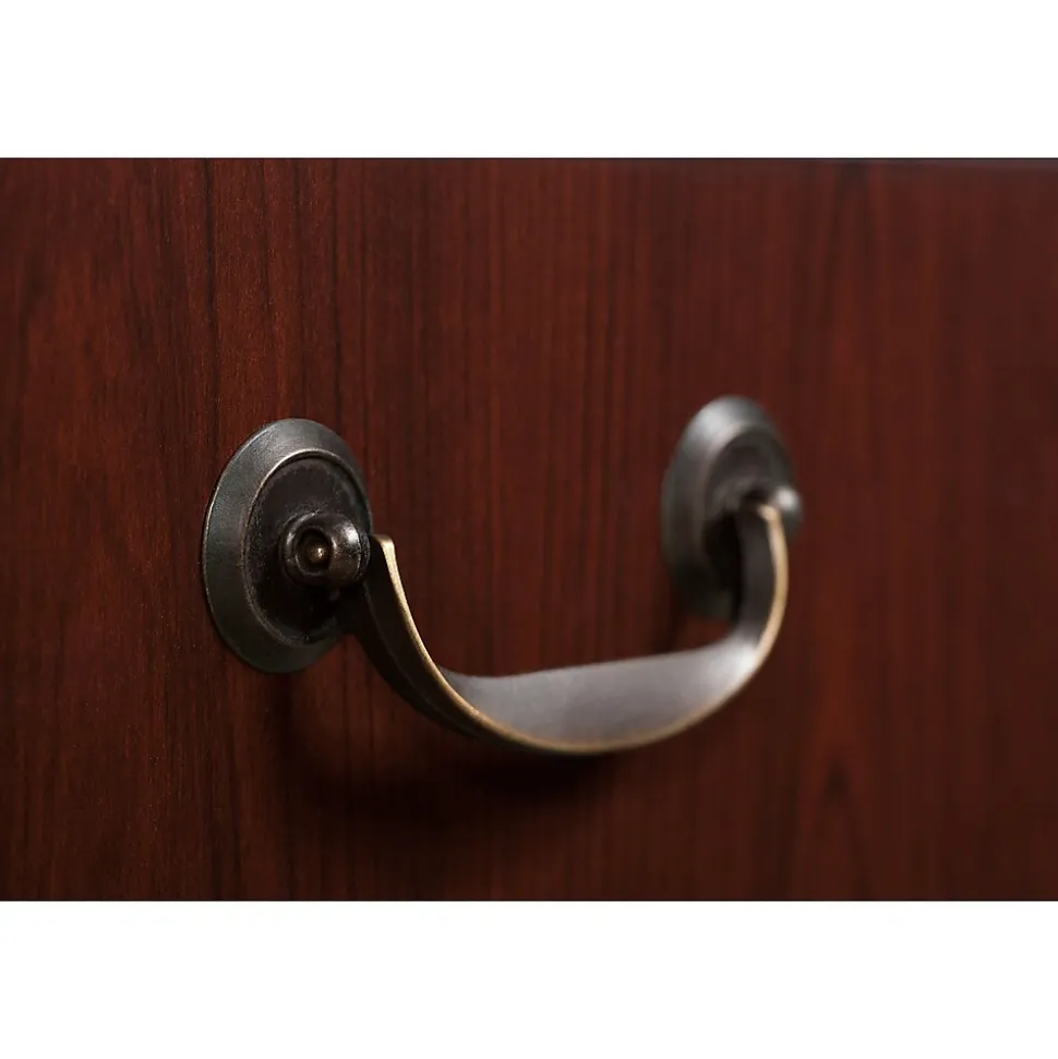 Bush Business Furniture 66"W Arlington L Shaped Desk with Drawers and Keyboard Tray, Harvest Cherry (WC65570-03K)