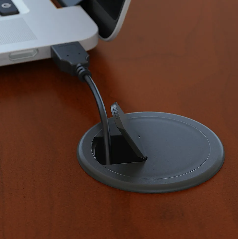 Bush Business Furniture Westfield 72"W Office Desk with Hutch and Mobile File Cabinet, Hansen Cherry/Graphite Gray (SRC080HCSU)