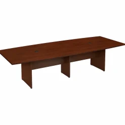 Bush Business Furniture 120W x 48D Boat Shaped Conference Table with Wood Base, Hansen Cherry (99TB12048HCK)
