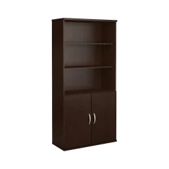 Bush Business Furniture Westfield 72.8"H 5-Shelf Bookcase with Adjustable Shelves, Mocha Cherry Wood (SRC103MR)