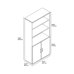 Bush Business Furniture Westfield 72.8"H 5-Shelf Bookcase with Adjustable Shelves, Mocha Cherry Wood (SRC103MR)