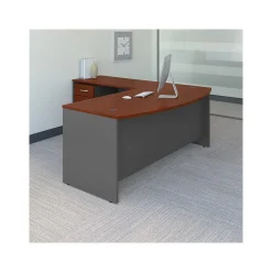 Bush Business Furniture Westfield 72"W L Shaped Desk with Return and File Cabinet, Hansen Cherry/Graphite Gray (SRC084HCSU)