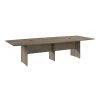Bush Business Furniture 120W x 48D Boat Shaped Conference Table with Wood Base, Modern Hickory (99TB12048MHK)