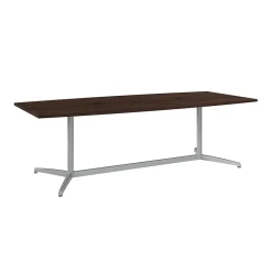 Bush Business Furniture 96W x 42D Boat Shaped Conference Table with Metal Base, Black Walnut (99TBM96BWSVK)