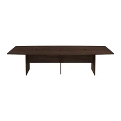 Bush Business Furniture 120W x 48D Boat Shaped Conference Table with Wood Base, Black Walnut (99TB12048BWK)