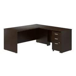 Bush Business Furniture Westfield 66"W L Shaped Desk with 42W Return and Mobile File Cabinet, Mocha Cherry (SRC165MRSU)