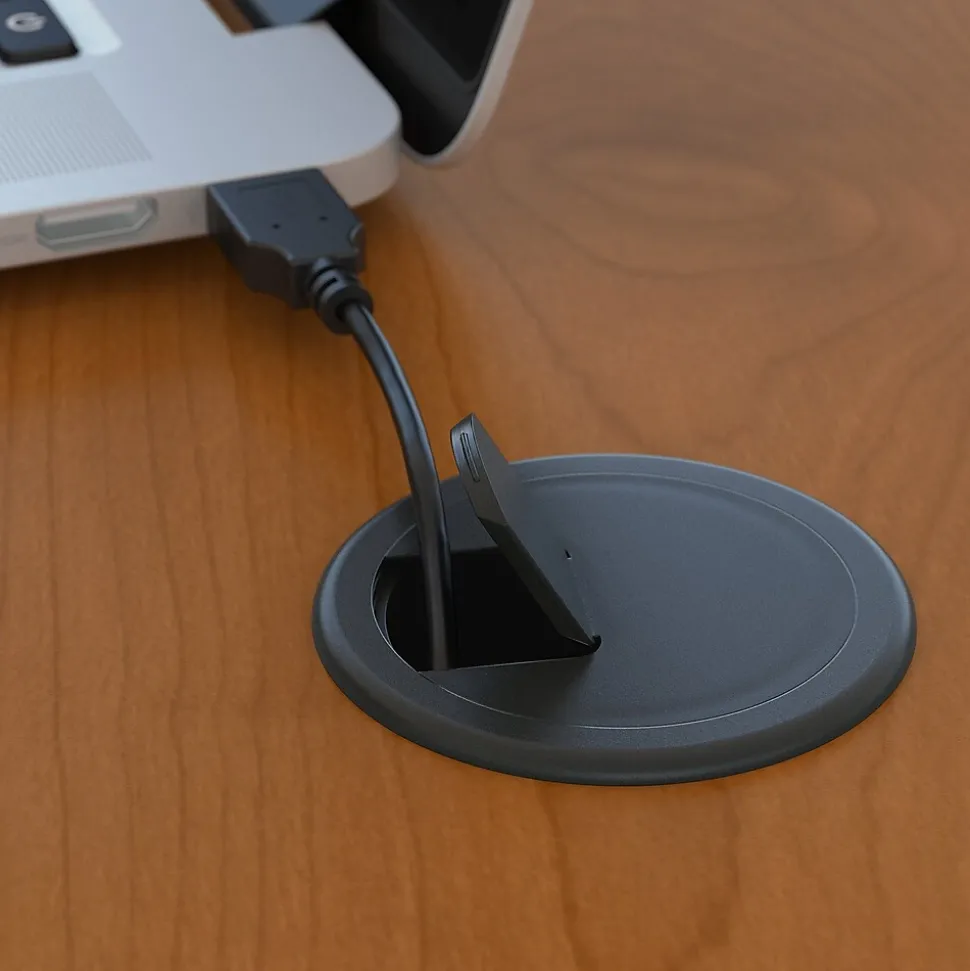 Bush Business Furniture Westfield 72"W Bow Front Desk, Natural Cherry/Graphite Gray (WC72446)