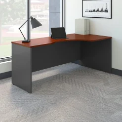 Bush Business Furniture Westfield 72"W Right Handed Corner Desk, Hansen Cherry/Graphite Gray (WC24423)