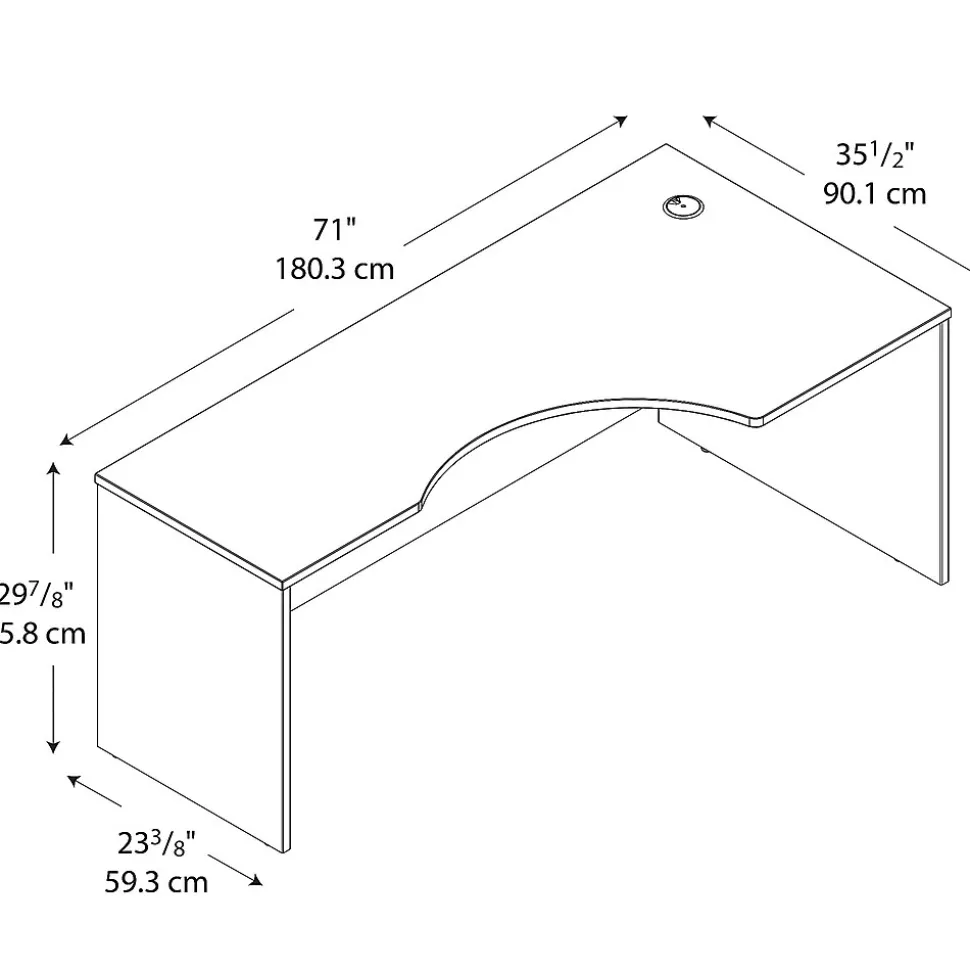 Bush Business Furniture Westfield 72"W Right Handed Corner Desk, Hansen Cherry/Graphite Gray (WC24423)