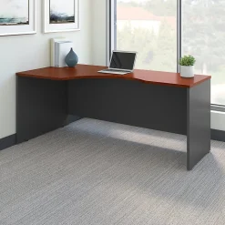 Bush Business Furniture Westfield 72"W Left Handed Corner Desk, Hansen Cherry/Graphite Gray (WC24432)