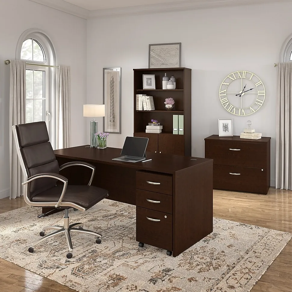 Bush Business Furniture Westfield 72"W Office Desk, Mocha Cherry (WC12936)