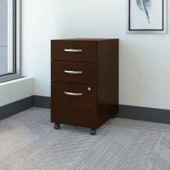 Bush Business Furniture Westfield 3-Drawer Mobile Vertical File Cabinet, Letter/Legal Size, Lockable, Mocha Cherry (WC12953)