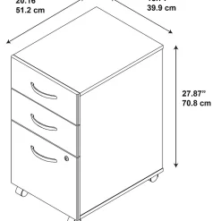 Bush Business Furniture Westfield 3-Drawer Mobile Vertical File Cabinet, Letter/Legal Size, Lockable, Mocha Cherry (WC12953)