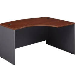 Bush Business Furniture Westfield 60"W Right Handed L Bow Desk, Hansen Cherry/Graphite Gray (WC24422)