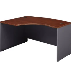 Bush Business Furniture Westfield 60"W Left Handed L Bow Desk, Hansen Cherry/Graphite Gray (WC24433)
